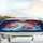 Roaring White Tiger Crimson Smoke Cerulean Clouds Cosmic Stars - Wildlife Lover Gift Car Sunshade - 5
