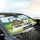 Grinning Tabby Bi-Color Cat Car Ride - Road Trip Gift for Cat Lover Car Sunshade - 6