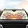 Orange Tabby Cat Floral Roses Berries - Cat Lover Home Decor Gift Car Sunshade - 4