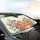 Orange Tabby Cat Floral Roses Berries - Cat Lover Home Decor Gift Car Sunshade - 6