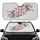 Pink Floral Blossoms Dark Grey Swirling Ribbons Tendrils - Home Decor Gift Car Sunshade - 1