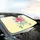 Speedy Pink Flamingo Retro Roller Skates Tropical Leaf Summer Vacation Gift Car Sunshade - 6