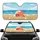 Orange Starfish Seashells Sandy Beach Ocean Waves Clouds - Beach Lover Gift Car Sunshade - 1