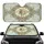 Oval Floral Medallion Sepia Roses Scrollwork Light Blue Blossoms – Home Decor Gift Car Sunshade - 1