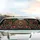 Ornate Grizzly Bear Golden Filigree Scrollwork Lotus Flowers & Teal Leaves - Wildlife Lover Gift Car Sunshade - 5
