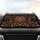Ornate Grizzly Bear Golden Filigree Scrollwork Lotus Flowers & Teal Leaves - Wildlife Lover Gift Car Sunshade - 4