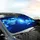 Glowing Blue Vortex Water Lily Coral Formations - Deep Sea Cosmic Ocean Lover Gift Car Sunshade - 6