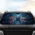 Golden-Eyed White Tiger Glowing Skull Flora Jungle - Wildlife Lover Gift Car Sunshade - 4