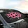 Pink Sunflowers Black Butterflies Blossoms - Nature Lover Home Decor Gift Car Sunshade - 6