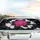 Fuchsia Pink Rose Black Leaves Stars Deep Black Background Everyday Car Interior Car Sunshade - 5