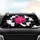 Fuchsia Pink Rose Black Leaves Stars Deep Black Background Everyday Car Interior Car Sunshade - 4
