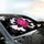 Fuchsia Pink Rose Black Leaves Stars Deep Black Background Everyday Car Interior Car Sunshade - 6