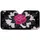 Fuchsia Pink Rose Black Leaves Stars Deep Black Background Everyday Car Interior Car Sunshade - 3