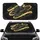Deep Charcoal Black Mythical Snarling Tiger Bared Fangs Golden Lightning - Wildlife Lover Gift Car Sunshade - 1