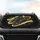 Deep Charcoal Black Mythical Snarling Tiger Bared Fangs Golden Lightning - Wildlife Lover Gift Car Sunshade - 4