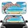 Pink Blossoms Ocean Waves Sandy Beach - Beach Lovers Gift Car Sunshade - 1