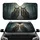Majestic Long-Eared Owls Piercing Yellow Eyes Shadowy Forest - Wildlife Lover Gift Car Sunshade - 1