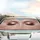 Rose Gold Eyes Long Eyelashes Shimmering Glitter - Beauty Lover Gift Car Sunshade - 5