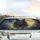 Black Wolf Golden Eyes Ornate Jewelry Cosmic Moon - Celestial Fantasy Gift Car Sunshade - 5