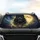 Black Wolf Golden Eyes Ornate Jewelry Cosmic Moon - Celestial Fantasy Gift Car Sunshade - 4