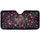 Vibrant Floral Bloom Cluster Green Leaves White Speckles Midnight - Everyday Car Decor Gift Car Sunshade - 3