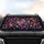 Vibrant Floral Bloom Cluster Green Leaves White Speckles Midnight - Everyday Car Decor Gift Car Sunshade - 4