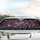 Vibrant Floral Bloom Cluster Green Leaves White Speckles Midnight - Everyday Car Decor Gift Car Sunshade - 5