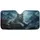 White Lion Dark Rocks Crimson Roses Full Moon Mountains - Wildlife Lover Gift Car Sunshade - 3
