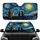 Sleek Black Cats Golden Moon Swirling Night Sky Bats Stars - Cat Lover Home Decor Gift Car Sunshade - 1