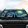 Sleek Black Cats Golden Moon Swirling Night Sky Bats Stars - Cat Lover Home Decor Gift Car Sunshade - 4