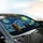 Sleek Black Cats Golden Moon Swirling Night Sky Bats Stars - Cat Lover Home Decor Gift Car Sunshade - 6