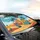 Ginger Cats Desert Journey Sun Rays - Adventure Travel Gift for Cat Lovers Car Sunshade - 6