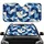 Complex Interlocking Circles Triangles Rectangles Deep Navy Cobalt Cream - Home Decor Gift Car Sunshade - 1