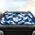 Complex Interlocking Circles Triangles Rectangles Deep Navy Cobalt Cream - Home Decor Gift Car Sunshade - 4