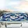 Complex Interlocking Circles Triangles Rectangles Deep Navy Cobalt Cream - Home Decor Gift Car Sunshade - 5