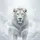 White Lion Flowing Mane Ice Blue Eyes Mist Frost Foliage - Wildlife Lover Gift Spare Tire Cover - 6