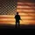 Silhouetted Soldier American Flag Sunset - Patriotic Home Decor Gift for Veterans Spare Tire Cover - 6