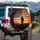 Silhouetted Soldier American Flag Sunset - Patriotic Home Decor Gift for Veterans Spare Tire Cover - 3
