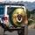 Smiling Labrador Golden Retriever Dogs Warm Greens - Dog Lover Gift Spare Tire Cover - 3