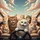 Diverse Domestic Cats Steering Wheel Vehicle Interior Sky - Cat Lover Gift Spare Tire Cover - 6