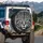 Vertical Pupils Emerald Green Cat Eyes Jet Black White Leopard Fur - Wildlife Lover Gift Spare Tire Cover - 3