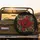 Majestic Deep Red Rose Golden Baroque Filigree Lush Green Leaves Home Decor Gift Spare Tire Cover - 2
