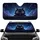 Black Cat White Eyes Peeking Cosmic Nebula Starlight - Everyday Gift for Cat Lovers Car Sunshade - 1