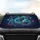 East Asian Dragon Blue Green Scales Golden Horns Red Ribbons - Home Decor Gift for Dragon Lover Car Sunshade - 4