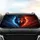 Majestic Regal Crowned Split Wolf Glowing Eye Fire Ice - Wildlife Lover Gift Car Sunshade - 4