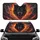 Snarling Black Wolf Head Glowing Yellow Eyes Fiery Smoke - Wildlife Lover Gift Car Sunshade - 1