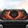 Snarling Black Wolf Head Glowing Yellow Eyes Fiery Smoke - Wildlife Lover Gift Car Sunshade - 4