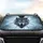 Snarling Wolf Head Bared Fangs Glowing Eyes Crystal Ice Shards Frosty Mist - Wildlife Lover Gift Car Sunshade - 4