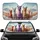 Charming Fluffy Alpacas Rolling Hills Mountains - Alpaca Lover Gift Car Sunshade - 1