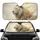 White Lion Head Golden Glowing Eyes Molten Gold - Wildlife Lover Gift Car Sunshade - 1